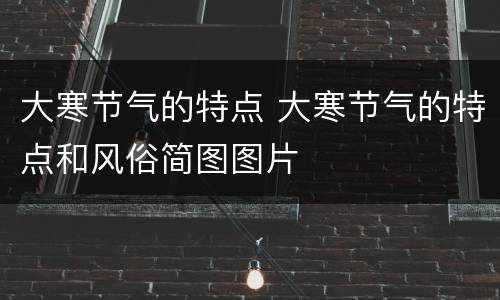 大寒节气的特点 大寒节气的特点和风俗简图图片