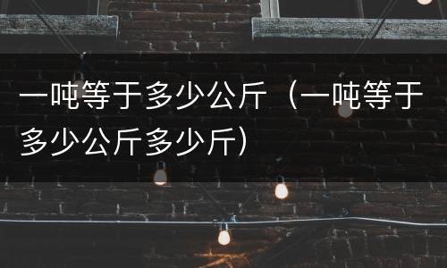 一吨等于多少公斤（一吨等于多少公斤多少斤）
