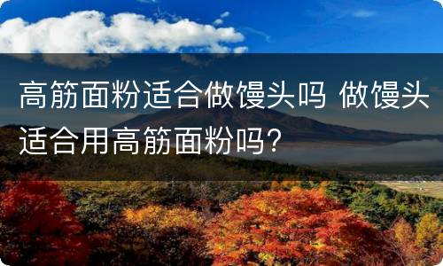 高筋面粉适合做馒头吗 做馒头适合用高筋面粉吗?