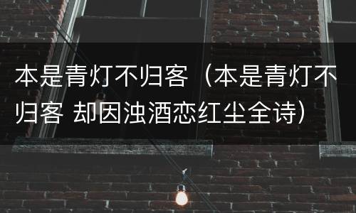 本是青灯不归客（本是青灯不归客 却因浊酒恋红尘全诗）
