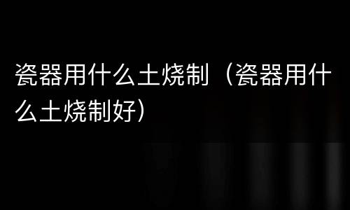 瓷器用什么土烧制（瓷器用什么土烧制好）