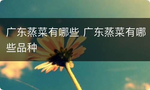 广东蒸菜有哪些 广东蒸菜有哪些品种