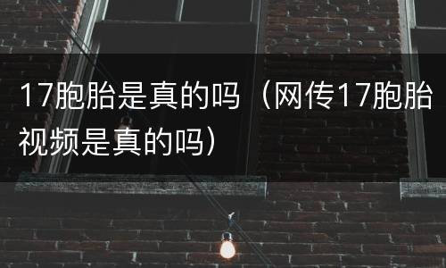 17胞胎是真的吗（网传17胞胎视频是真的吗）