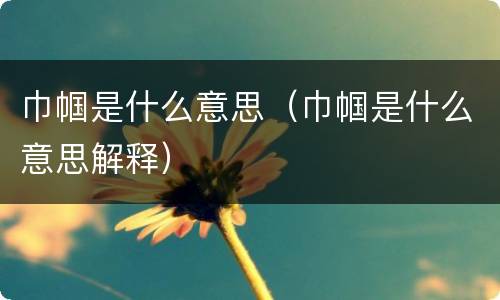 巾帼是什么意思（巾帼是什么意思解释）