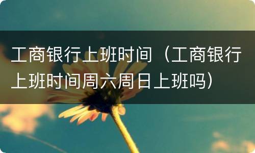 工商银行上班时间（工商银行上班时间周六周日上班吗）