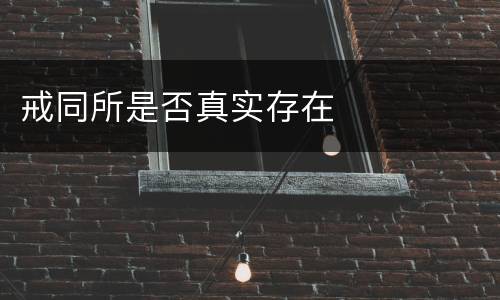 戒同所是否真实存在