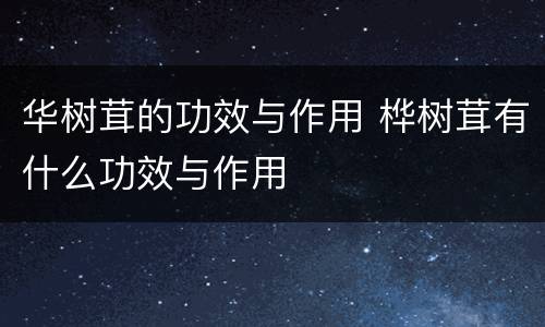 华树茸的功效与作用 桦树茸有什么功效与作用