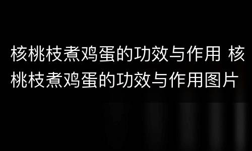 核桃枝煮鸡蛋的功效与作用 核桃枝煮鸡蛋的功效与作用图片