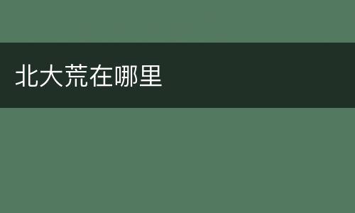 北大荒在哪里