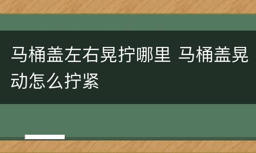马桶盖左右晃拧哪里 马桶盖晃动怎么拧紧
