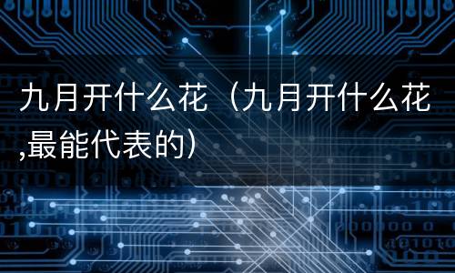 九月开什么花（九月开什么花,最能代表的）