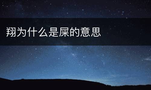 翔为什么是屎的意思