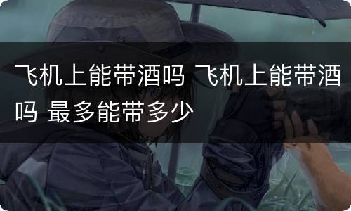 飞机上能带酒吗 飞机上能带酒吗 最多能带多少