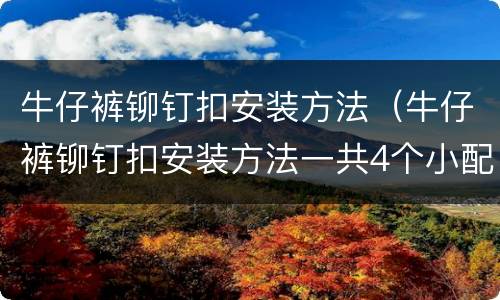 牛仔裤铆钉扣安装方法（牛仔裤铆钉扣安装方法一共4个小配件）