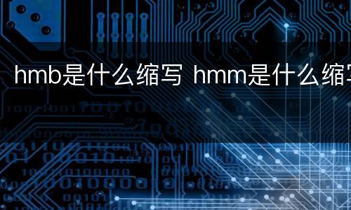 hmb是什么缩写 hmm是什么缩写