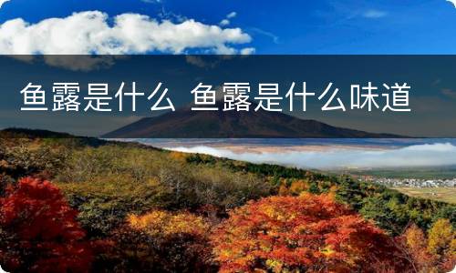 鱼露是什么 鱼露是什么味道