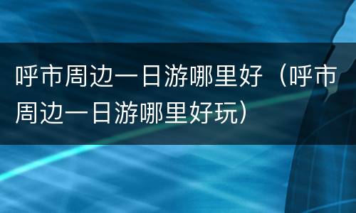 呼市周边一日游哪里好（呼市周边一日游哪里好玩）