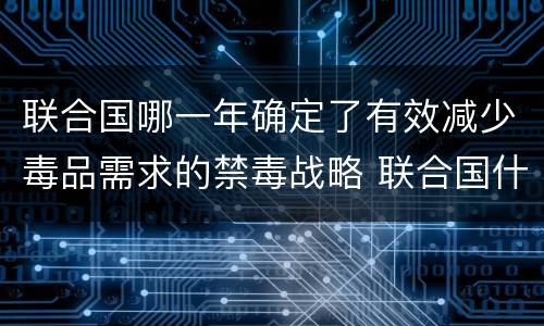 联合国哪一年确定了有效减少毒品需求的禁毒战略 联合国什么时候确立禁毒战略
