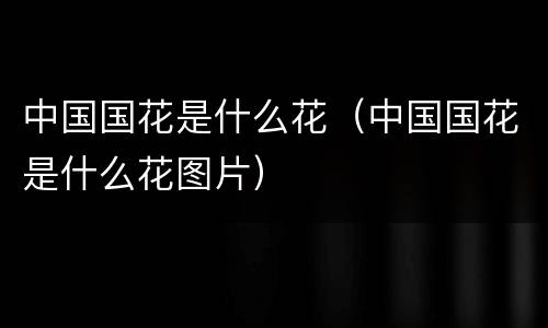 中国国花是什么花（中国国花是什么花图片）