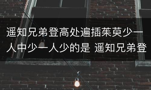 遥知兄弟登高处遍插茱萸少一人中少一人少的是 遥知兄弟登高处遍插茱萸少一人中少一人指谁