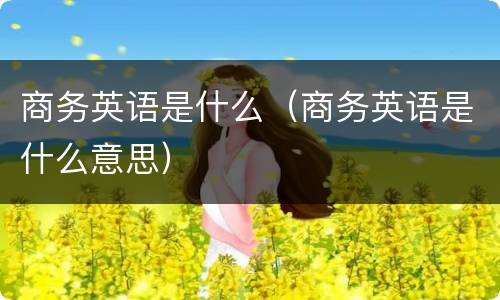 商务英语是什么（商务英语是什么意思）