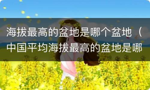 海拔最高的盆地是哪个盆地（中国平均海拔最高的盆地是哪个盆地）