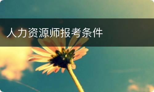 人力资源师报考条件