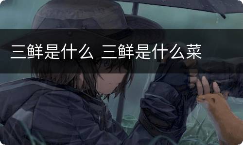 三鲜是什么 三鲜是什么菜