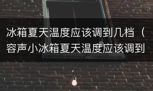 冰箱夏天温度应该调到几档（容声小冰箱夏天温度应该调到几档）