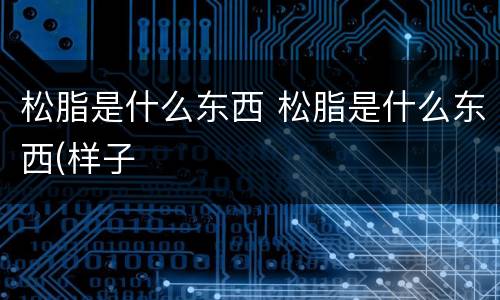 松脂是什么东西 松脂是什么东西(样子