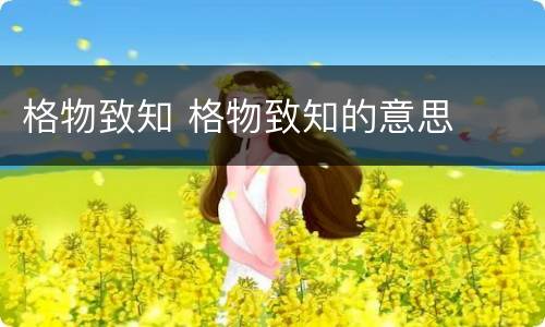 格物致知 格物致知的意思