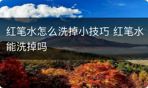 红笔水怎么洗掉小技巧 红笔水能洗掉吗
