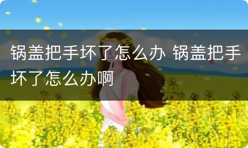 锅盖把手坏了怎么办 锅盖把手坏了怎么办啊