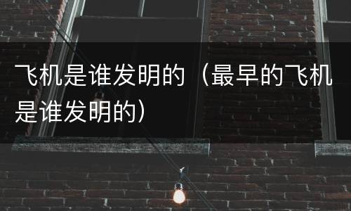 飞机是谁发明的（最早的飞机是谁发明的）