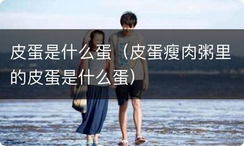 皮蛋是什么蛋（皮蛋瘦肉粥里的皮蛋是什么蛋）