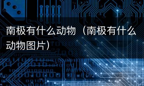 南极有什么动物（南极有什么动物图片）