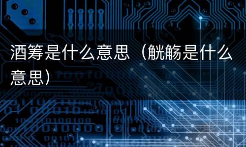 酒筹是什么意思（觥觞是什么意思）