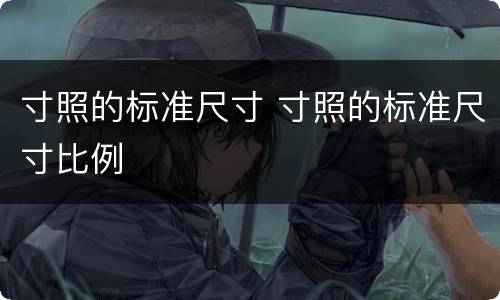 寸照的标准尺寸 寸照的标准尺寸比例