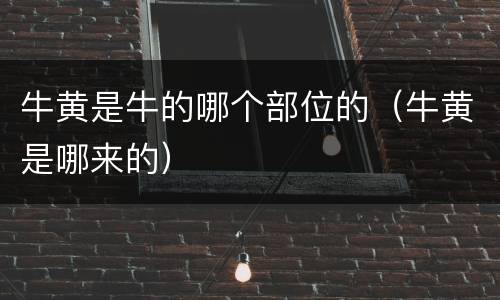 牛黄是牛的哪个部位的（牛黄是哪来的）
