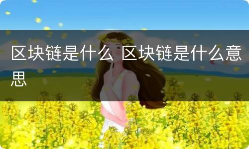 区块链是什么 区块链是什么意思