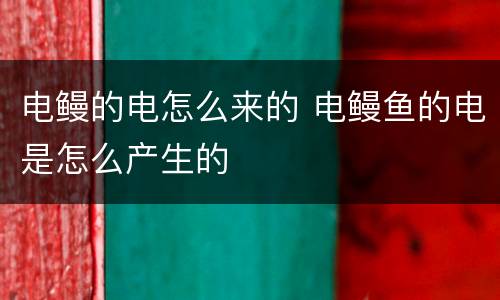 电鳗的电怎么来的 电鳗鱼的电是怎么产生的