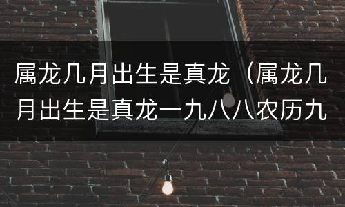 属龙几月出生是真龙（属龙几月出生是真龙一九八八农历九月二十二命运苦吗?）