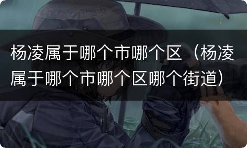 杨凌属于哪个市哪个区（杨凌属于哪个市哪个区哪个街道）