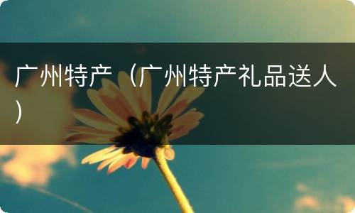 广州特产（广州特产礼品送人）