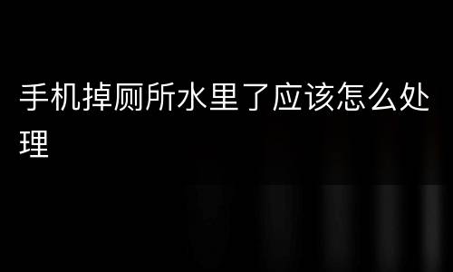 手机掉厕所水里了应该怎么处理