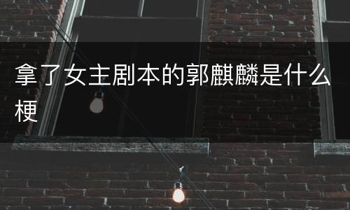 拿了女主剧本的郭麒麟是什么梗