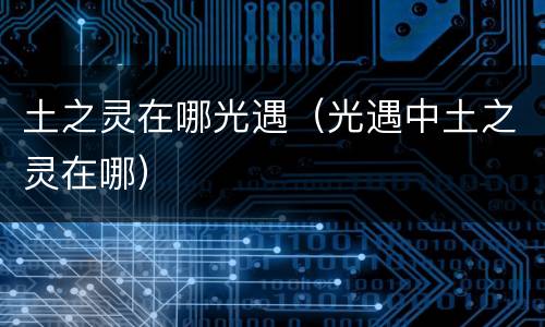 土之灵在哪光遇（光遇中土之灵在哪）