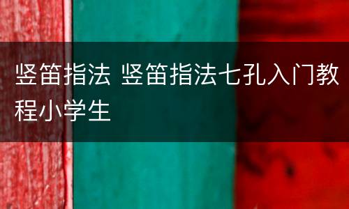 竖笛指法 竖笛指法七孔入门教程小学生