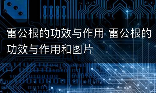雷公根的功效与作用 雷公根的功效与作用和图片