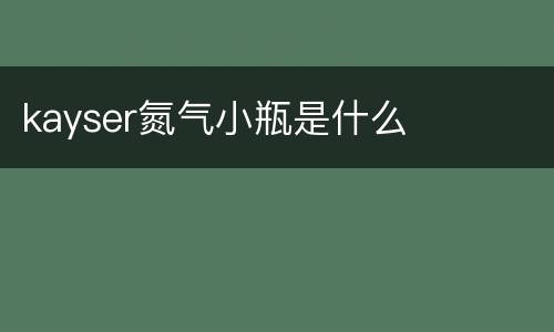 kayser氮气小瓶是什么